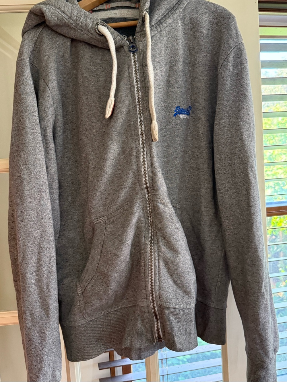 Men's Grey Zip-Up Hoodie Sweater